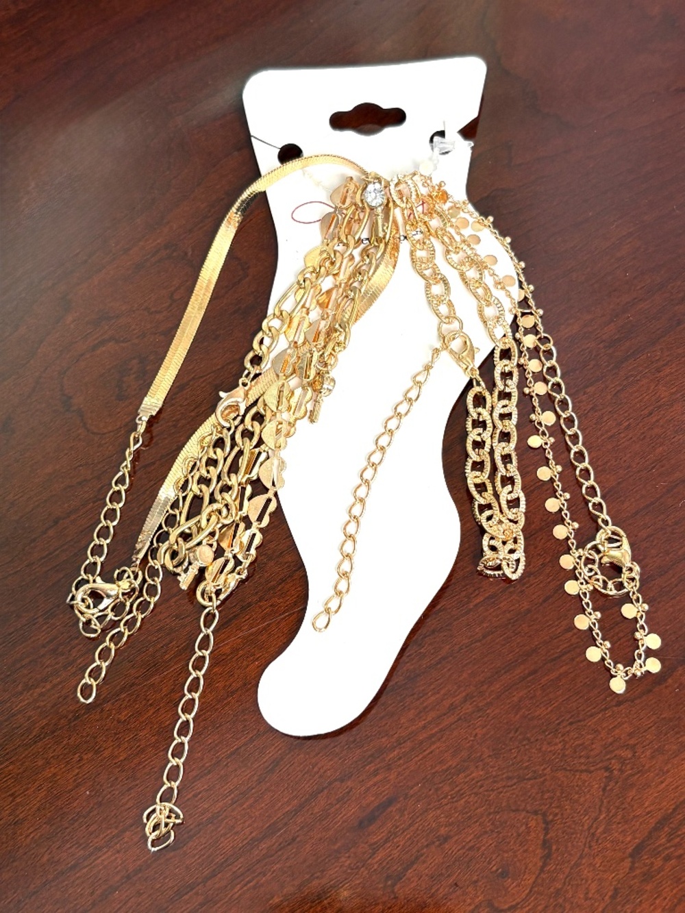 Ashley Cooper Multi Piece Anklet Set in Gold Tone